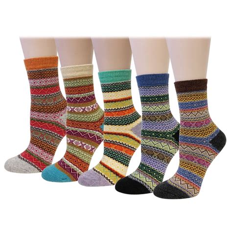 Wrapables - Wrapables® Women's Thick Winter Warm Wool Socks (Set of 5), Nordic - Walmart.com ...