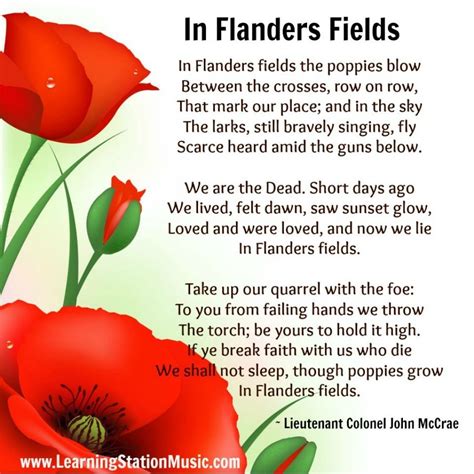 Poem In Flanders Fields Printable