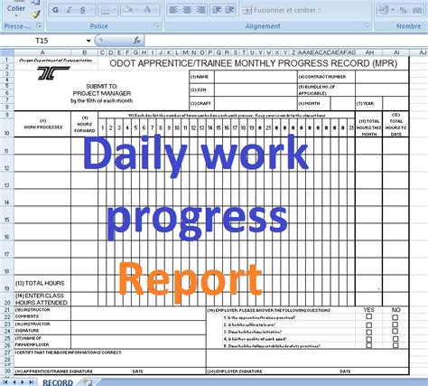 Daily work progress report format - Excel templates - Civil engineering ...