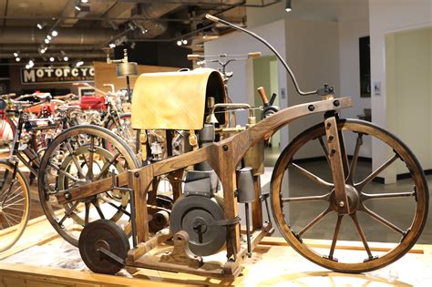 OldMotoDude: 1885 Maybach Daimler Reitwagen replica on display at the ...