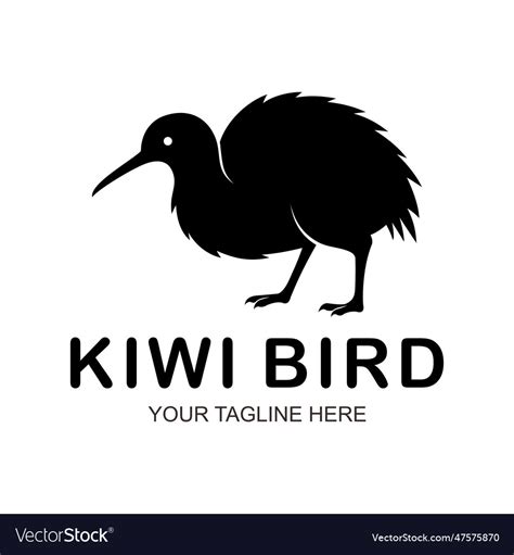 Kiwi bird flat style logo Royalty Free Vector Image