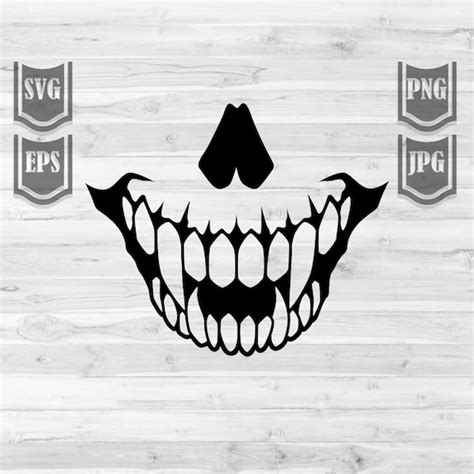 Sharp Scary Teeth Svg File Teeth Clipart Scary Skull | Etsy