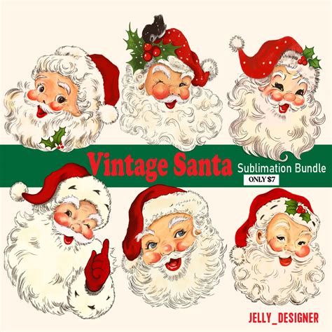 Vintage Santa Sublimation Bundle - MasterBundles