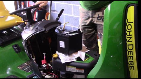 Replacing the Battery in a John Deere Riding Mower - YouTube