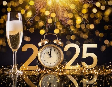 Premium AI Image | 2025 Happy New Year Celebration With Champagne And ...