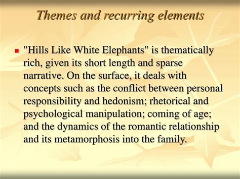 PPT - Hills Like White Elephants PowerPoint Presentation, free download ...