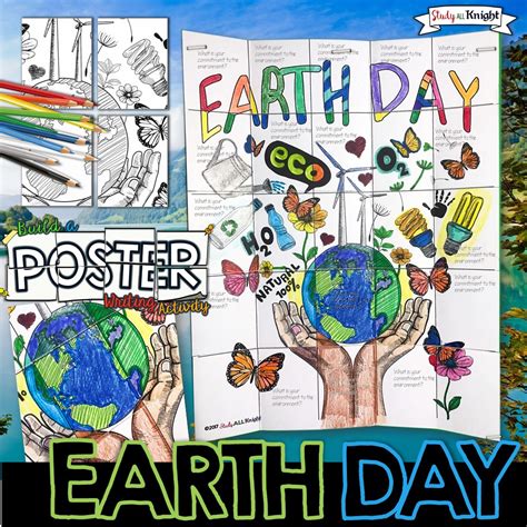 Earth Day, Collaborative Poster, Writing Activity, Group Project - Study All Knight