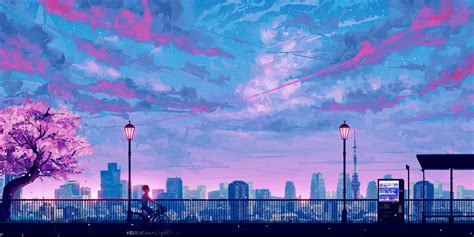 Anime City Pink Wallpapers - Wallpaper Cave
