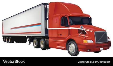 Red trailer truck Royalty Free Vector Image - VectorStock