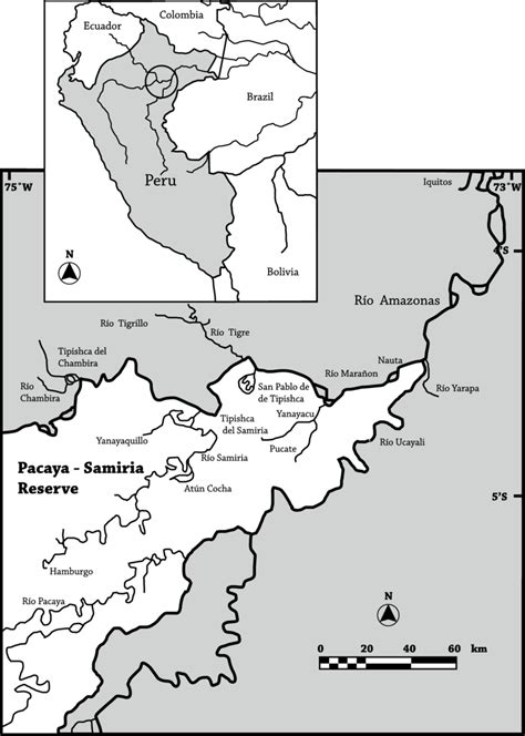 Map of the Pacaya-Samiria National Reserve, Peru. | Download Scientific ...