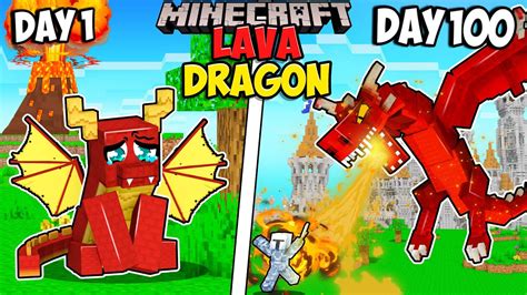 I Survived 100 Days as a LAVA DRAGON in Minecraft - YouTube