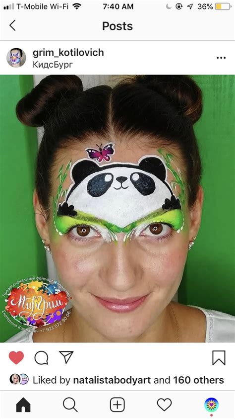 Panda Face Paint | Panda face painting, Face paint, Carnival face paint