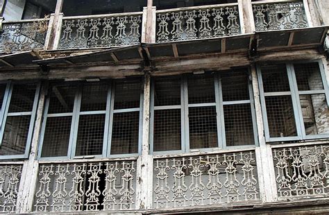 Stock Pictures: Balcony and railing designs of old Pune houses or wadas