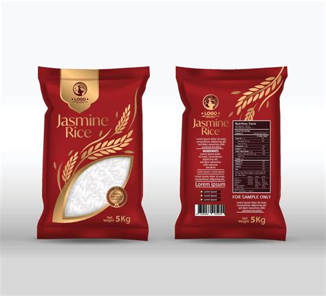 Rice Package Mockup Thailand food Products, vector illustration 1937815 Vector Art at Vecteezy