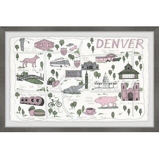 'Denver City Attractions' Framed Painting Print - Bed Bath & Beyond ...