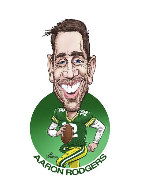 Aaron Rodgers Caricature Digital Art by Dan Lietha - Fine Art America