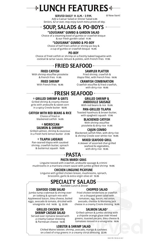 Menu for Pappadeaux Seafood Kitchen in Duncanville, Texas