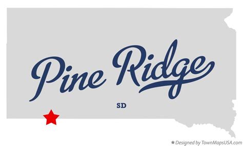 Map of Pine Ridge, SD, South Dakota