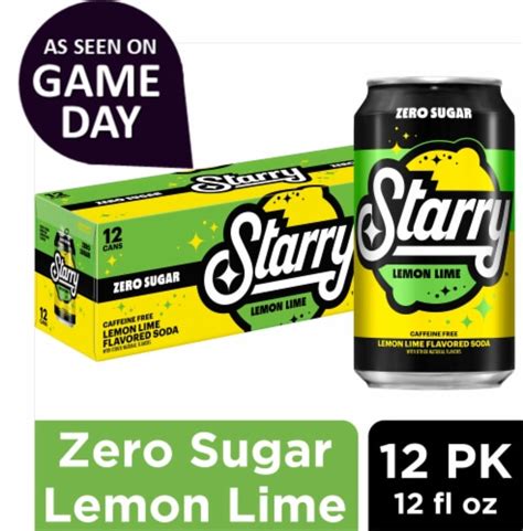 Pepsi Cola® Starry™ Zero Sugar Lemon Lime Caffeine Free Soda Cans, 12 pk / 12 fl oz - Dillons ...