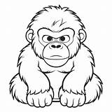 Premium Vector  Cute gorilla Coloring Pages sketch template