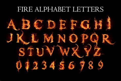 Fire Alphabet Fonts