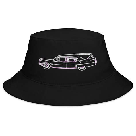 Hearse Funeral Car Embroidered Bucket Hat Casket Coach – Edge of Life Designs