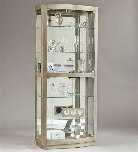 Platinum Glass Door Curio With Adjustable Shelves | Glass door curio, Glass cabinet doors, Glass ...