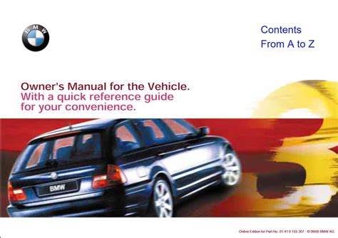 BMW 325i 325xi Wagon Owner’s Manual - PDF for FREE