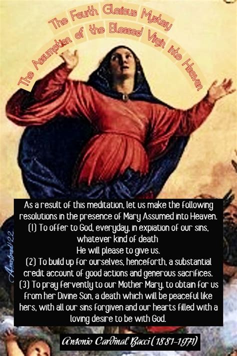 Thought for the Day – 17 October – The Fourth Glorious Mystery – The Assumption of the Blessed ...