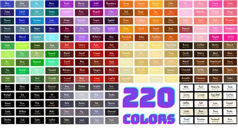 550 Color Names and Hex Codes: Complete Color Chart