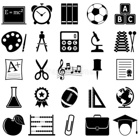 School and Education Icons. Collection of 25 black and white school and educatio , #AFF, #black ...