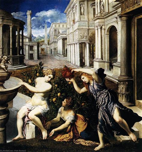 Paintings Reproductions Bathsheba Bathing, 1549 by Paris Bordone (1500-1570, Italy) | ArtsDot.com