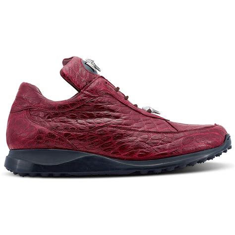 Mauri 8900/2 Alligator Sneakers Ruby Red | MensDesignerShoe.com