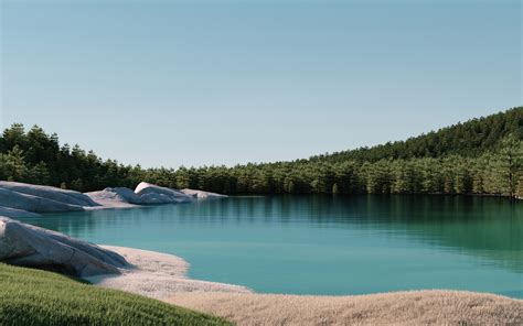 Windows 11 Wallpaper 4K, Lake, Landscape, Forest, Daytime