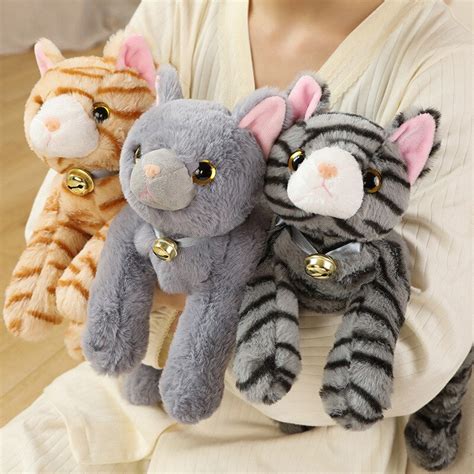 Lying Cat Stuffed Animal Soft Realistic Baby Cats Plush Toys