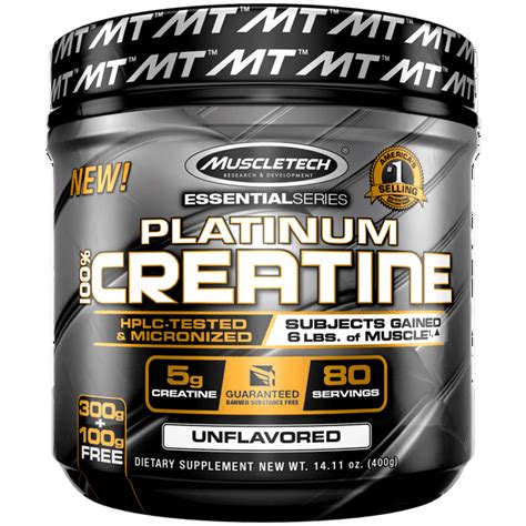 MuscleTech Platinum Creatine Monohydrate Powder, 100% Pure Micronized Creatine Powder, Muscle ...