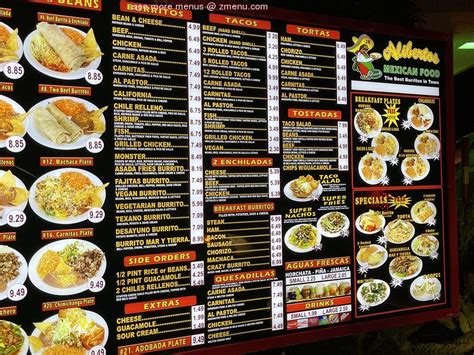 Menu at Aliberto's Mexican Food restaurant, Benicia