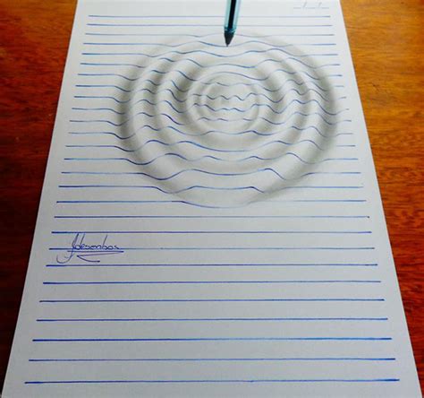 15-Year-Old Artist Creates Remarkable Lined Paper 3D Illusion Drawings