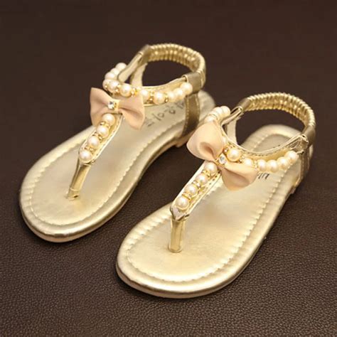 Kids Girls Sandals 2017 Fashion Pearls Toddler Girl Flips flops Bow ...