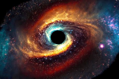 Premium Photo | Spiral image of black hole singularity in universe