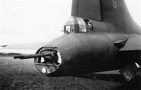 B-17 Flying Fortress Tail Gunner Posed in His Position | World War Photos