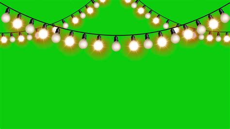 Light Bulb String Animation Green Screen No Copyright Footage | Christmas / New Year Light ...