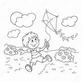 Printable Coloring Pages Kids Flying Kites sketch template