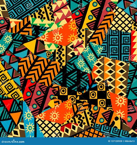 Patchwork Background With Different Patterns Stock Illustration ...