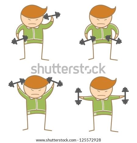 Cartoon Character Two Men Working Out Stock Vector 125772269 - Shutterstock