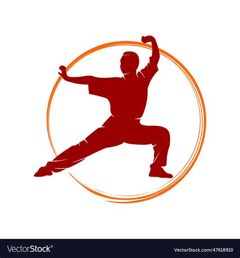 Wushu silhouette logo Royalty Free Vector Image