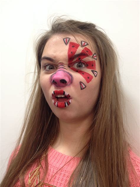 My animal farm general pig makeup!!! MUA - Izzi Oliver, Model - Chloe Palser!! | Nose makeup ...