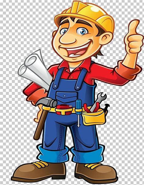 Smart Construction Worker Cartoon Stock Illustration