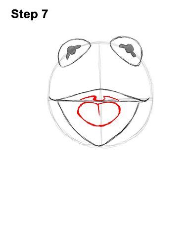 how to draw kermik the frog from muppets step by step drawing