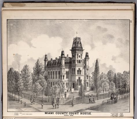 View: Miami County Courthouse, Peru, Indiana. - David Rumsey Historical Map Collection